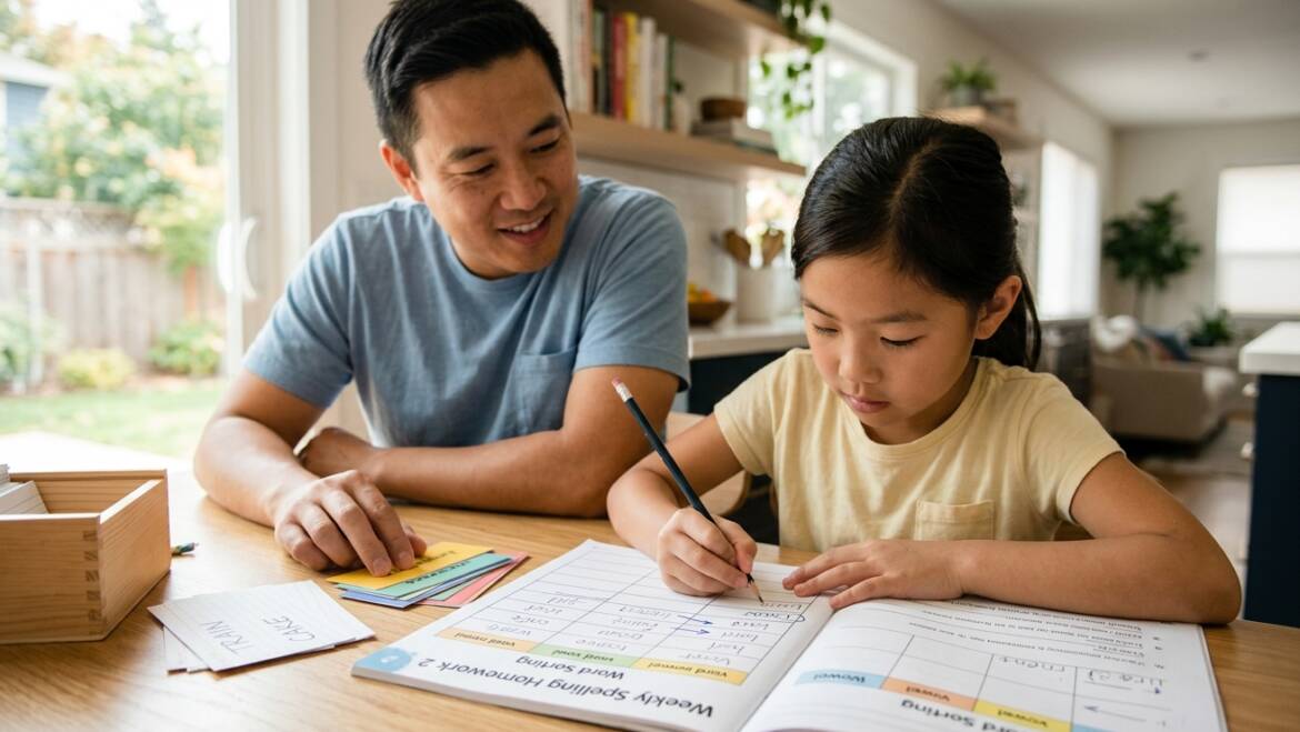 Daily Practice Workbook Guide for Weekly Spelling Homework 2